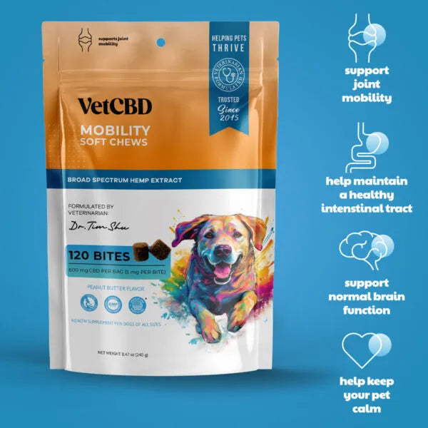 VetCBD Mobility Soft Chews for Dogs - CBD Joint Support | Broad Spectrum