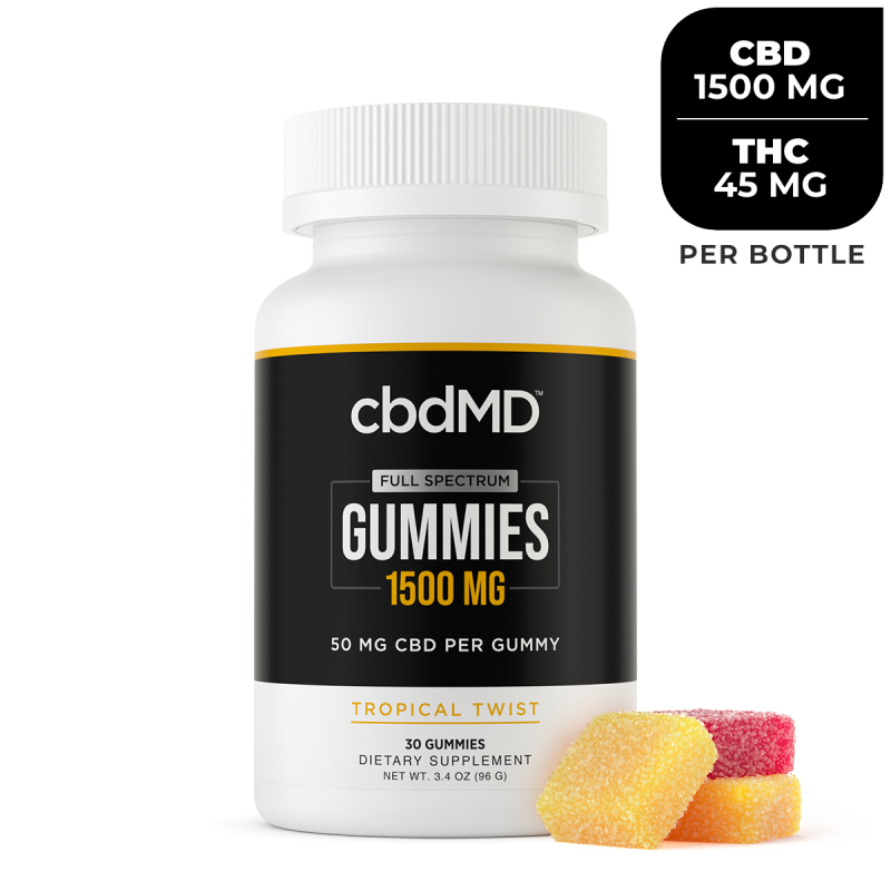 cbdMD Full Spectrum CBD Gummies - Tropical Fruit Twist