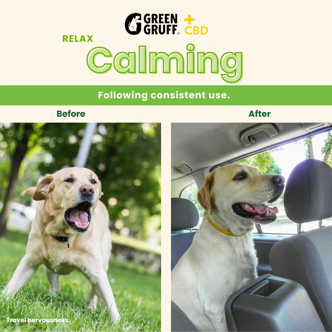 Green Gruff RELAX Calming CBD Chews for Dogs – 90 & 24 Count