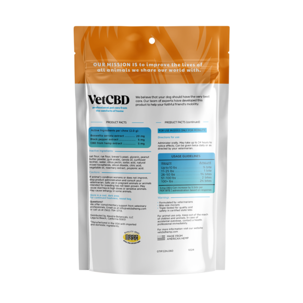 VetCBD Mobility Soft Chews for Dogs - CBD Joint Support | Broad Spectrum