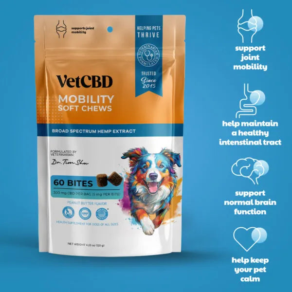 VetCBD Mobility Soft Chews for Dogs - CBD Joint Support | Broad Spectrum