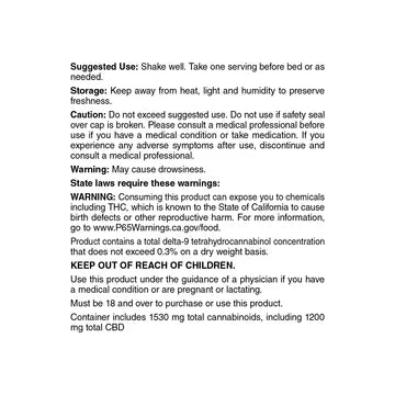 cbdMD Broad Spectrum CBD PM Oil Tincture - 30mL