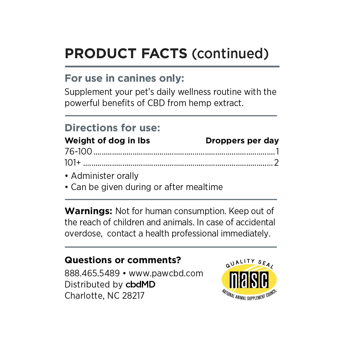 paw cbd Broad Spectrum CBD Oil for Dogs - Peanut Butter | 30 ml