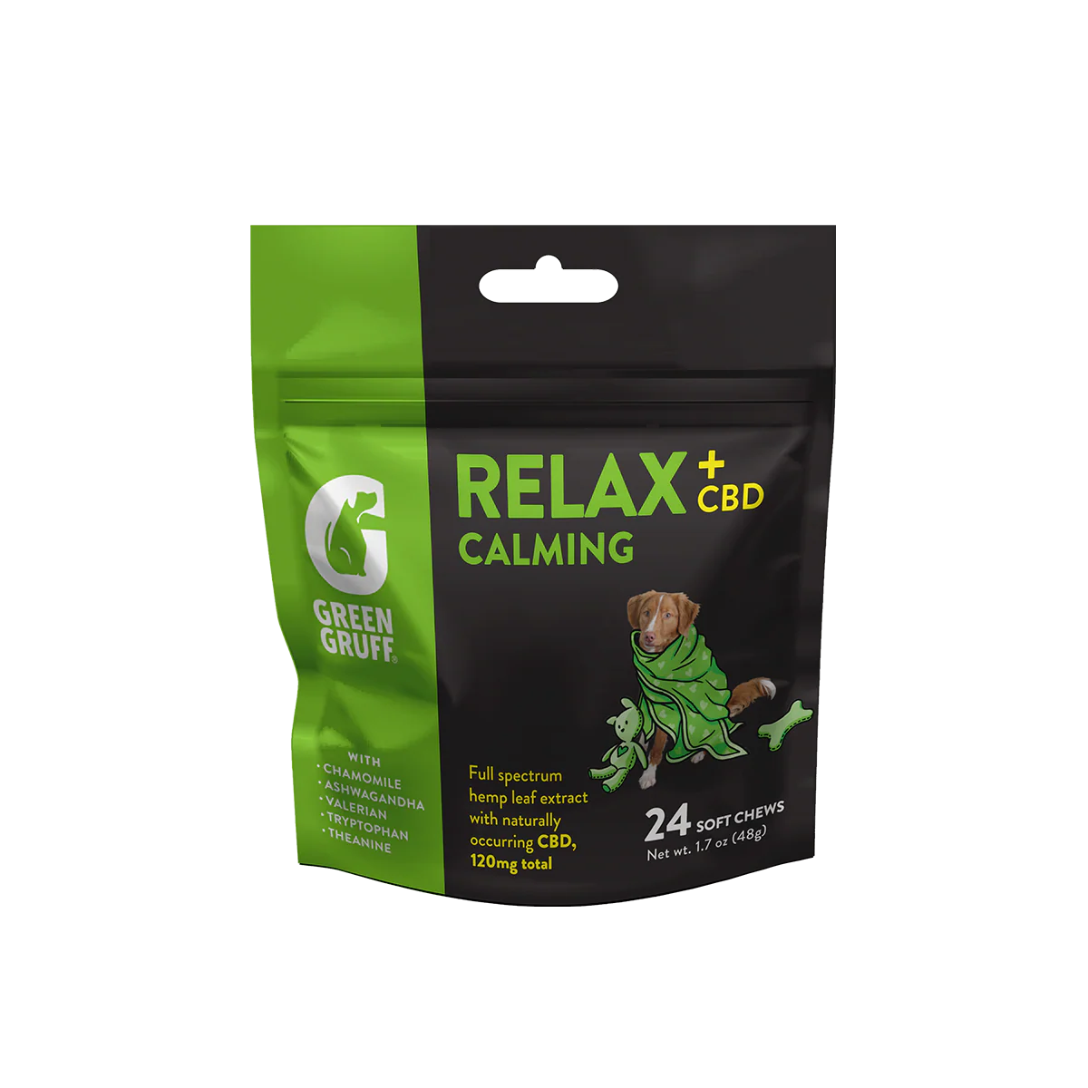 Green Gruff RELAX Calming CBD Chews for Dogs – 90 & 24 Count