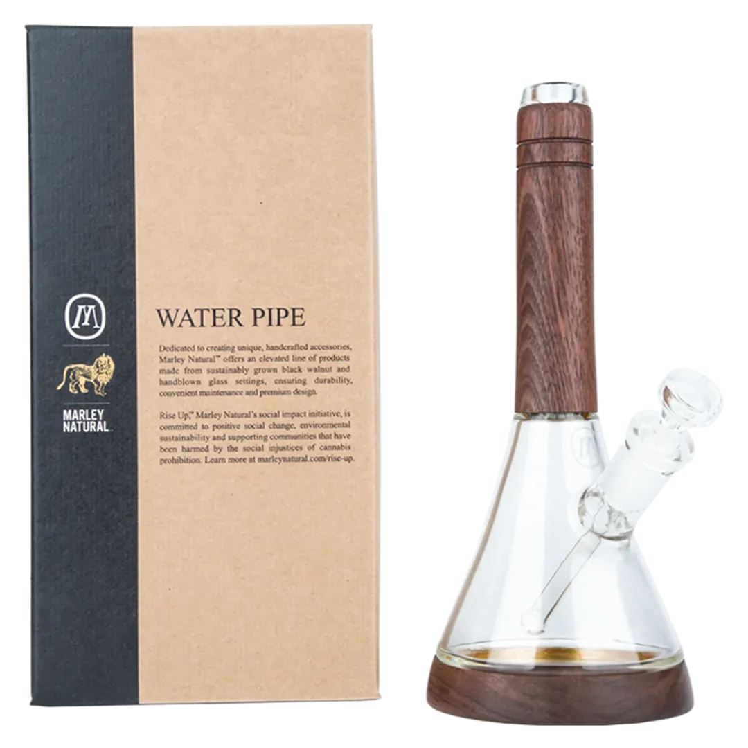 Marley Natural Glass & Walnut Water Pipe - LOW INVENTORY ALERT