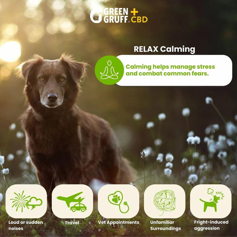 Green Gruff RELAX Calming CBD Chews for Dogs – 90 & 24 Count