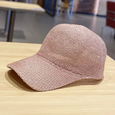 Mesh Baseball Beach Hat - Unisex Straw Sun Protection
