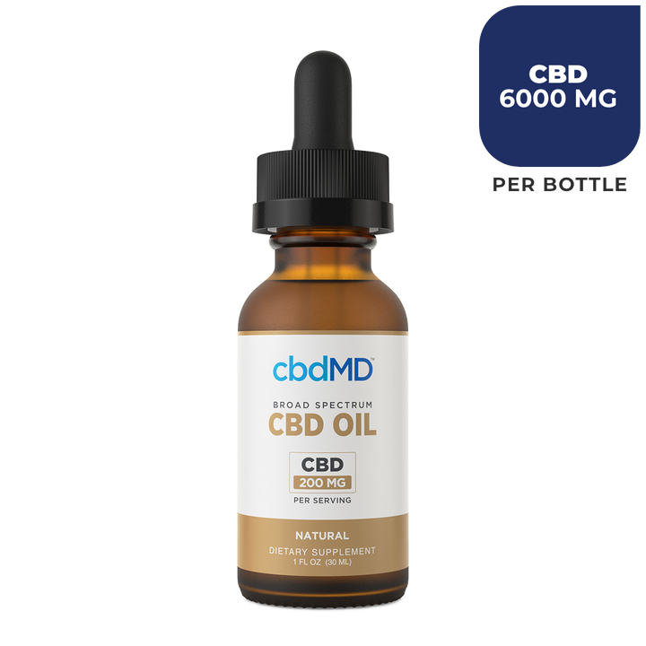 cbdMD CBD Oil Tincture Drops - Broad Spectrum | Natural | 30 ml