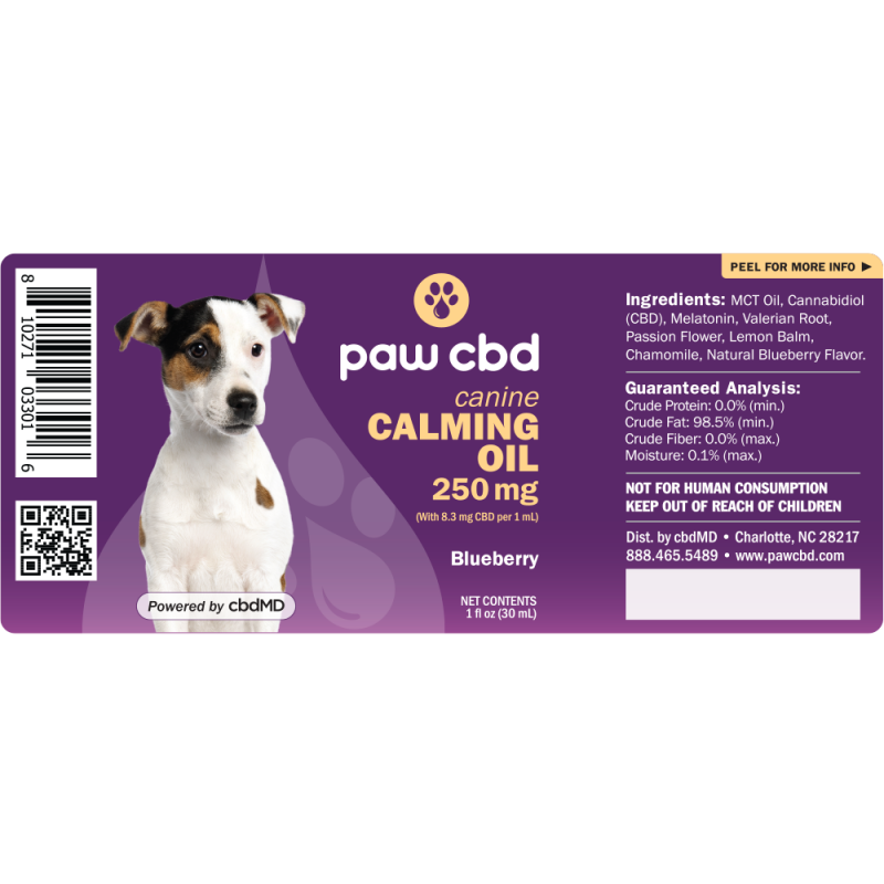 paw cbd Broad Spectrum CBD Dog Calming Oil Tincture - Blueberry | 30 ml
