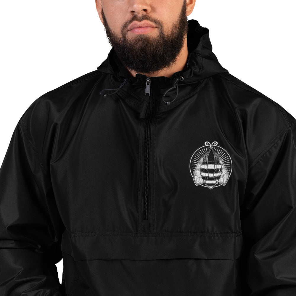 Embroidered Champion Packable Hooded Jacket - Weather Resistant | Hive Bee Logo