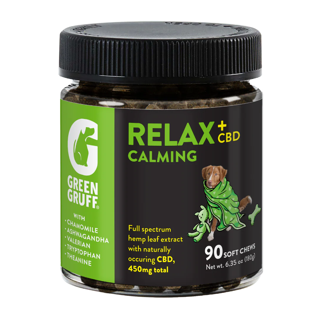 Green Gruff RELAX Calming CBD Chews for Dogs – 90 & 24 Count