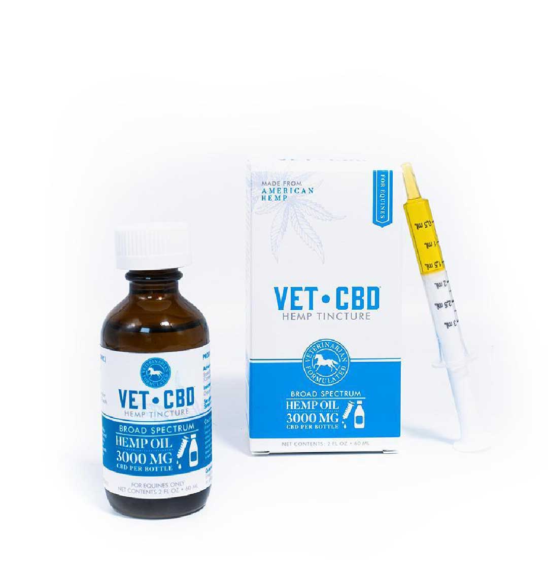 VetCBD Hemp Tincture for Equines - Broad Spectrum | Unflavored | 3000 mg | 60 ml