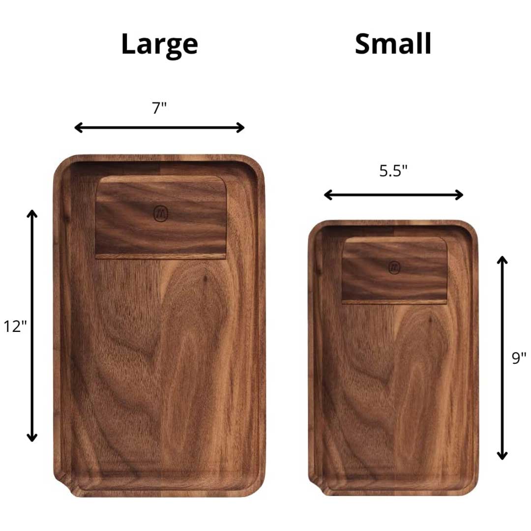 Marley Natural Black Walnut Rolling Tray Catch All with Wooden Scrapper