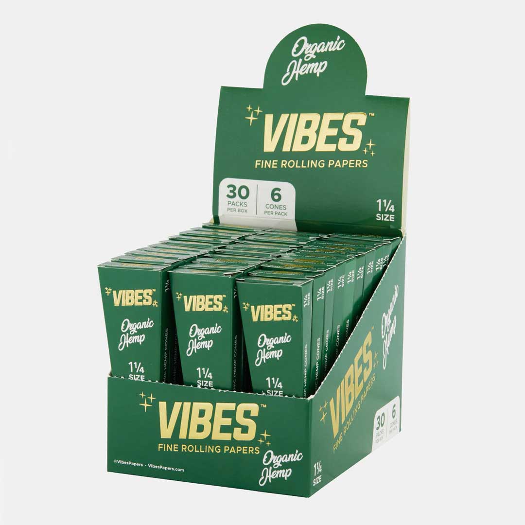 Vibes Organic Hemp 1.25" Cone Coffins - 6 Ct. | 30 Coffins