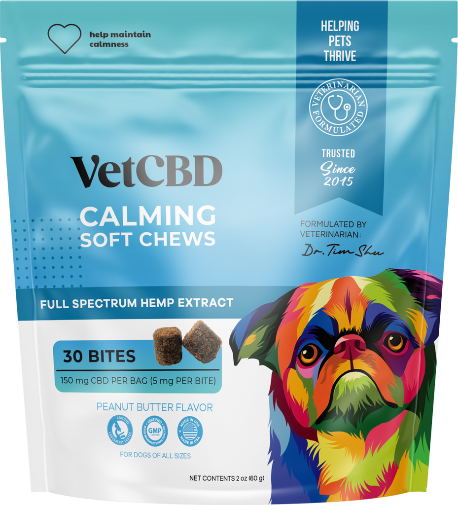 VetCBD Hemp Calming Soft Chews For Dogs - Peanut Butter | 5mg Per Treat