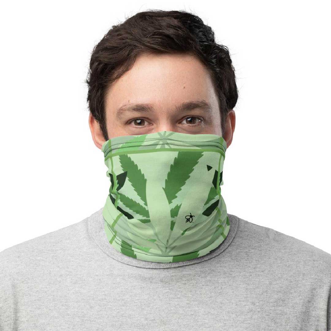 Neck Gaiter & Head Band/Bandana Face Mask - 5+ Ways to Wear | Hemp Leaf Print