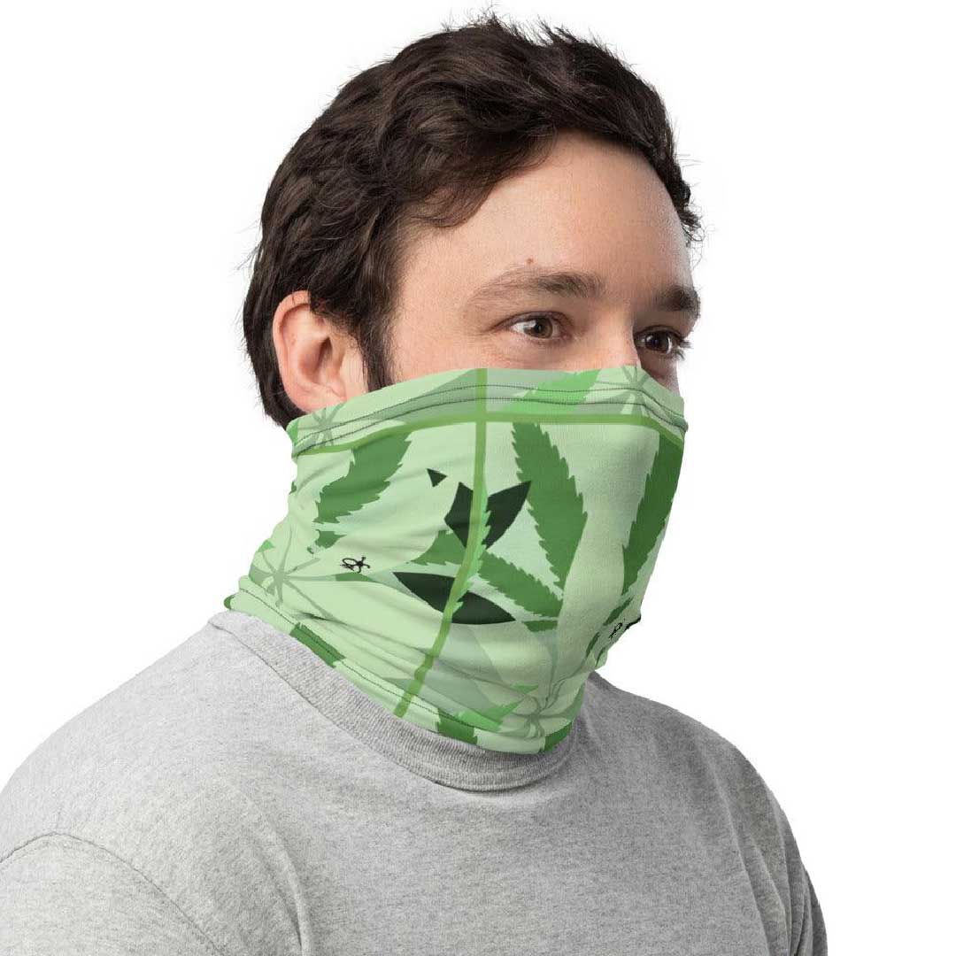 Neck Gaiter & Head Band/Bandana Face Mask - 5+ Ways to Wear | Hemp Leaf Print