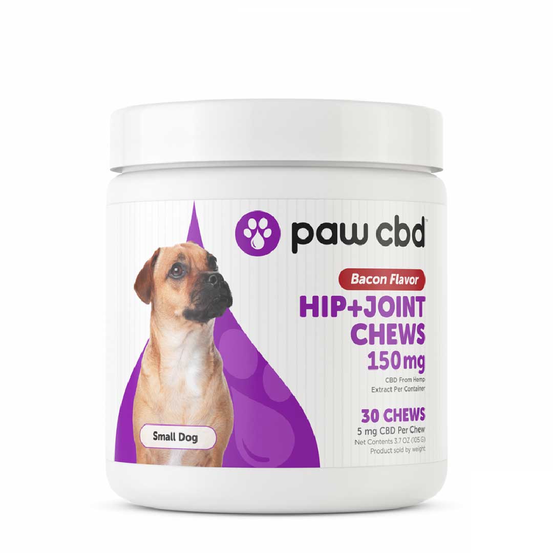 paw cbd Broad Spectrum CBD Dog Treats ā Hip + Joint Soft Chews ā Bacon | 30 Count