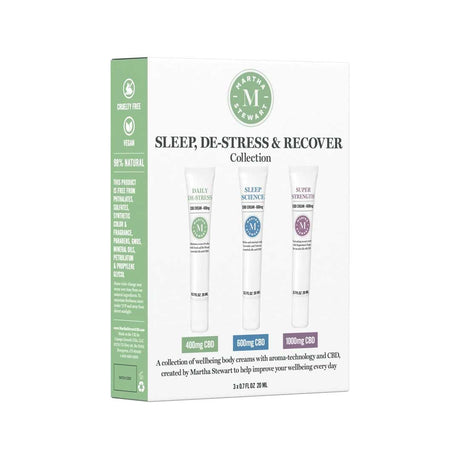 Martha Stewart CBD Sleep, De-Stress & Recover Collection - 3 x 20ml