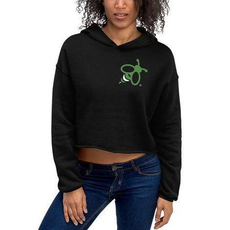 Green Bee Life Women Cropped Hoodie Classic Bee | Green Bee Life.