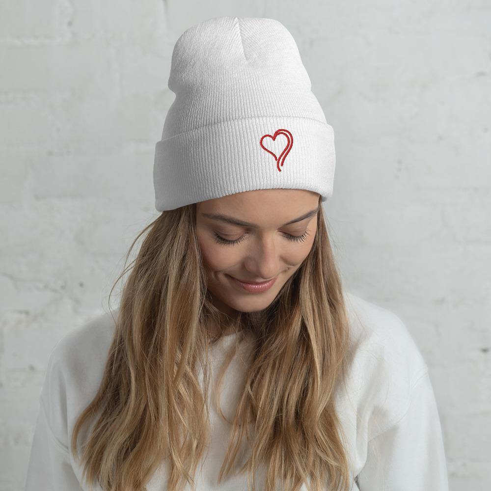 Red Heart Easy Cuffed Black Beanie or White Beanie | Green Bee Life.
