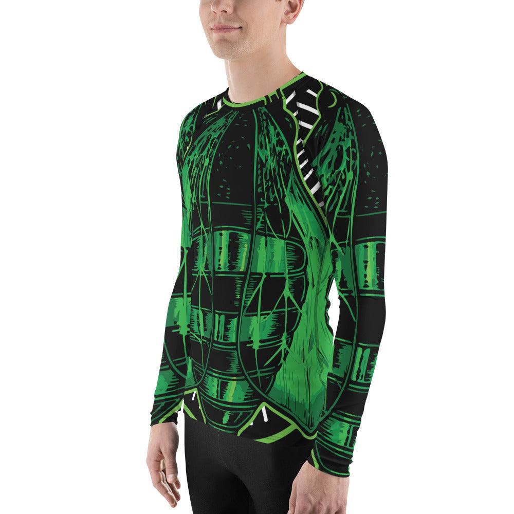 Green Bee Life Men's Sun Protection Shirt with All Over Print.