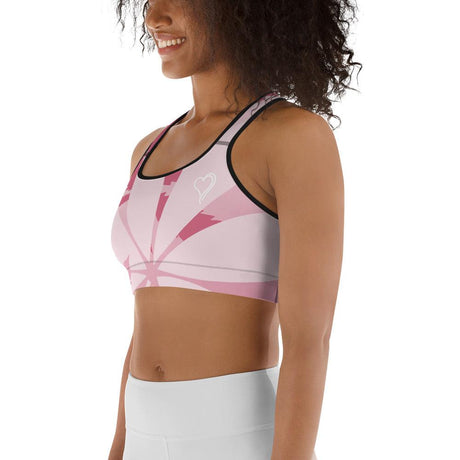 Women's Bee Love Pink Floral Sports Bra | Green Bee Life.