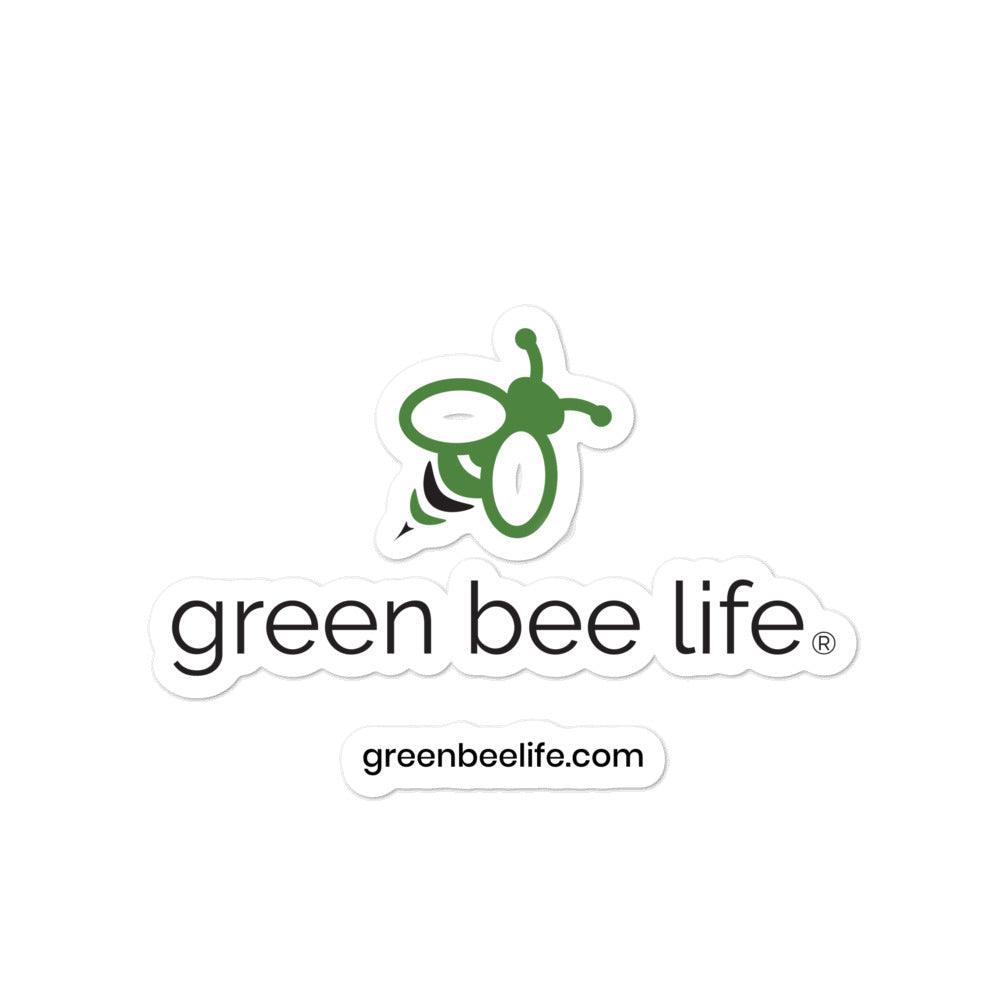 Green Bee Life Logo Bubble-Free Stickers | Green Bee Life.