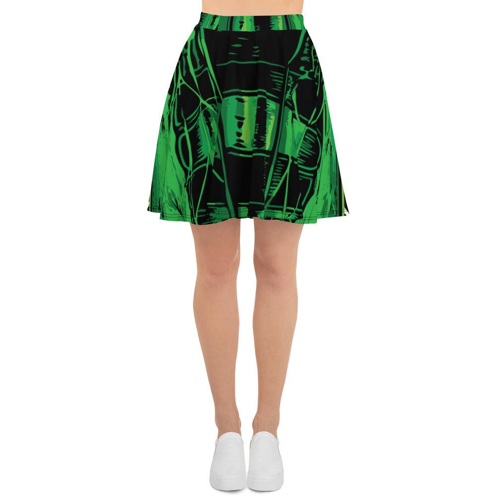 Women's Skater Skirt with Hive Bee All Over Print Design | Green Bee Life.