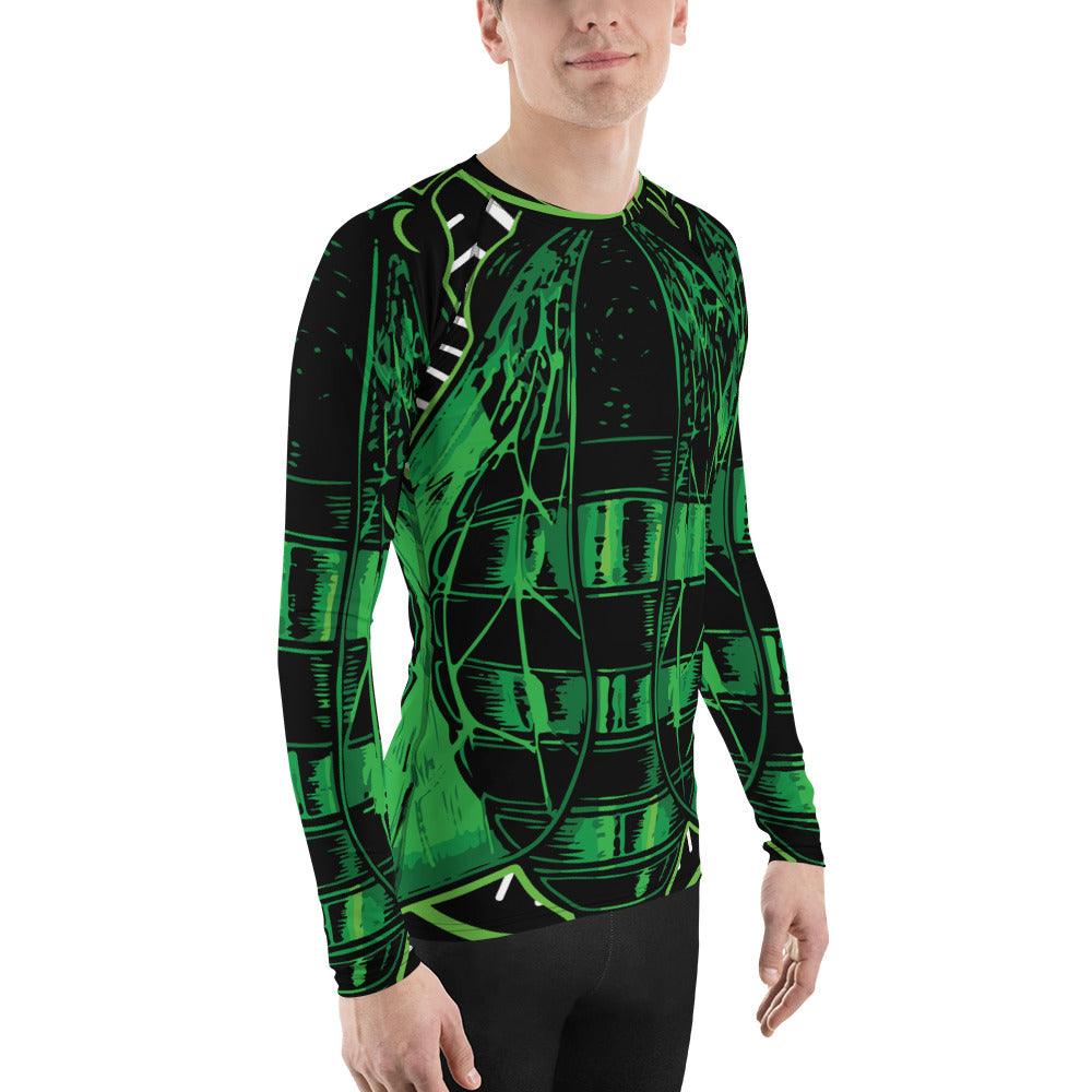 Green Bee Life Men's Sun Protection Shirt with All Over Print.