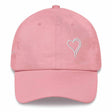 White Heart Design w/Cap in Pink or black Color.
