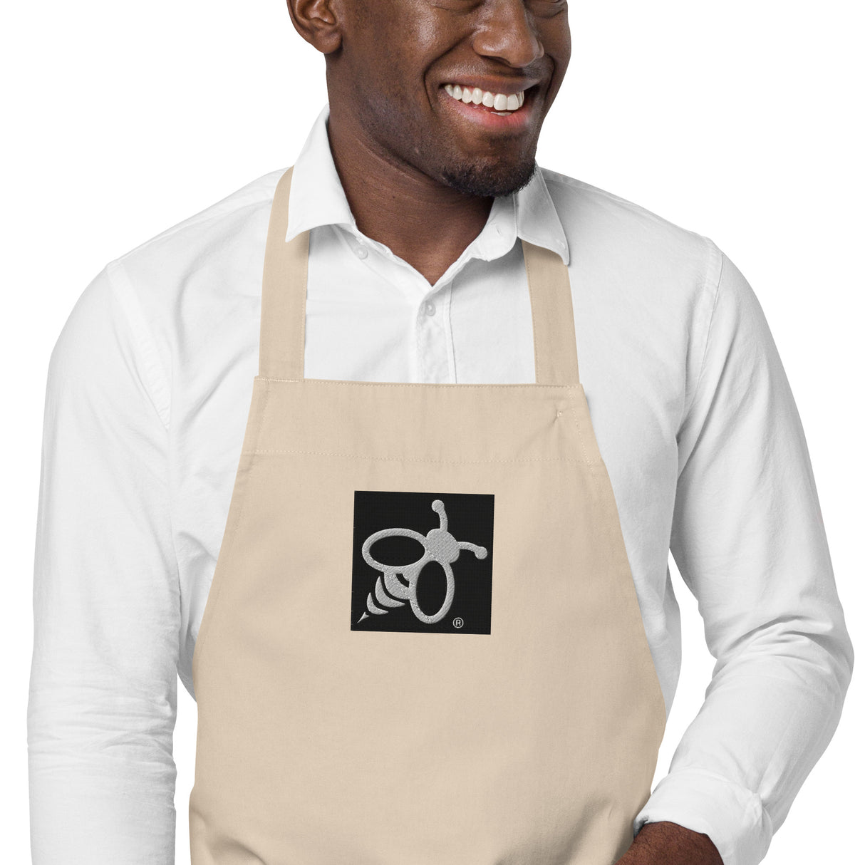 Chef's Apron - Organic Cotton with Embroidered Bee Emblem