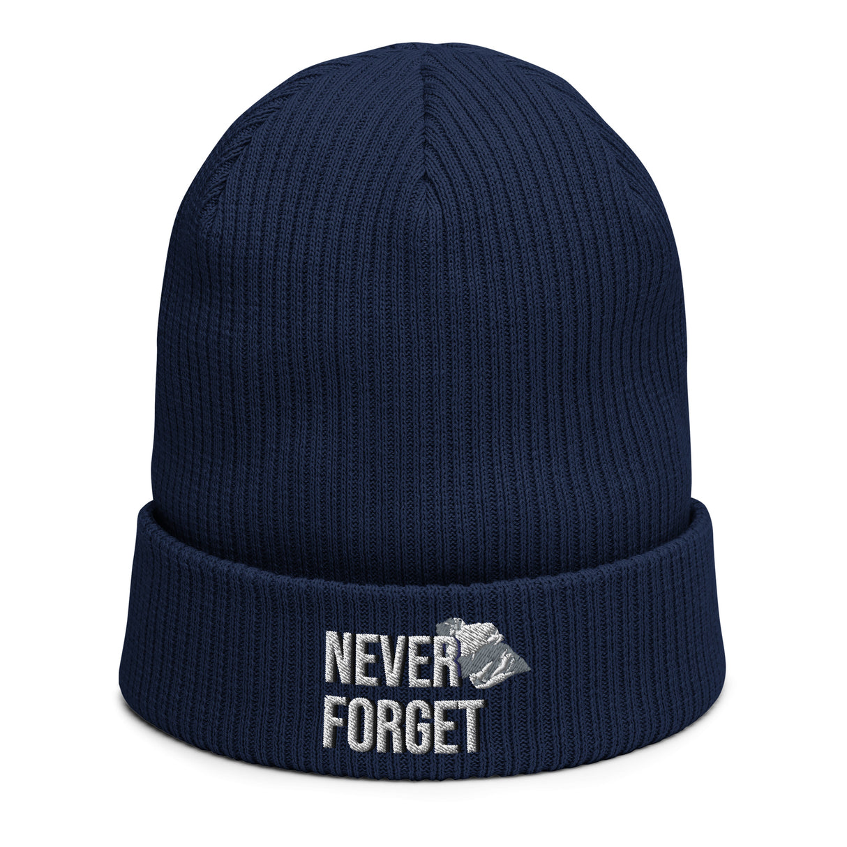 Beanie for Men and Women 100% Organic Cotton - Military Veteran Emblem | Never Forget
