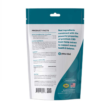 paw cbd Broad Spectrum CBD Dog Hard Chews & Treats – Peanut Butter | 30 Count