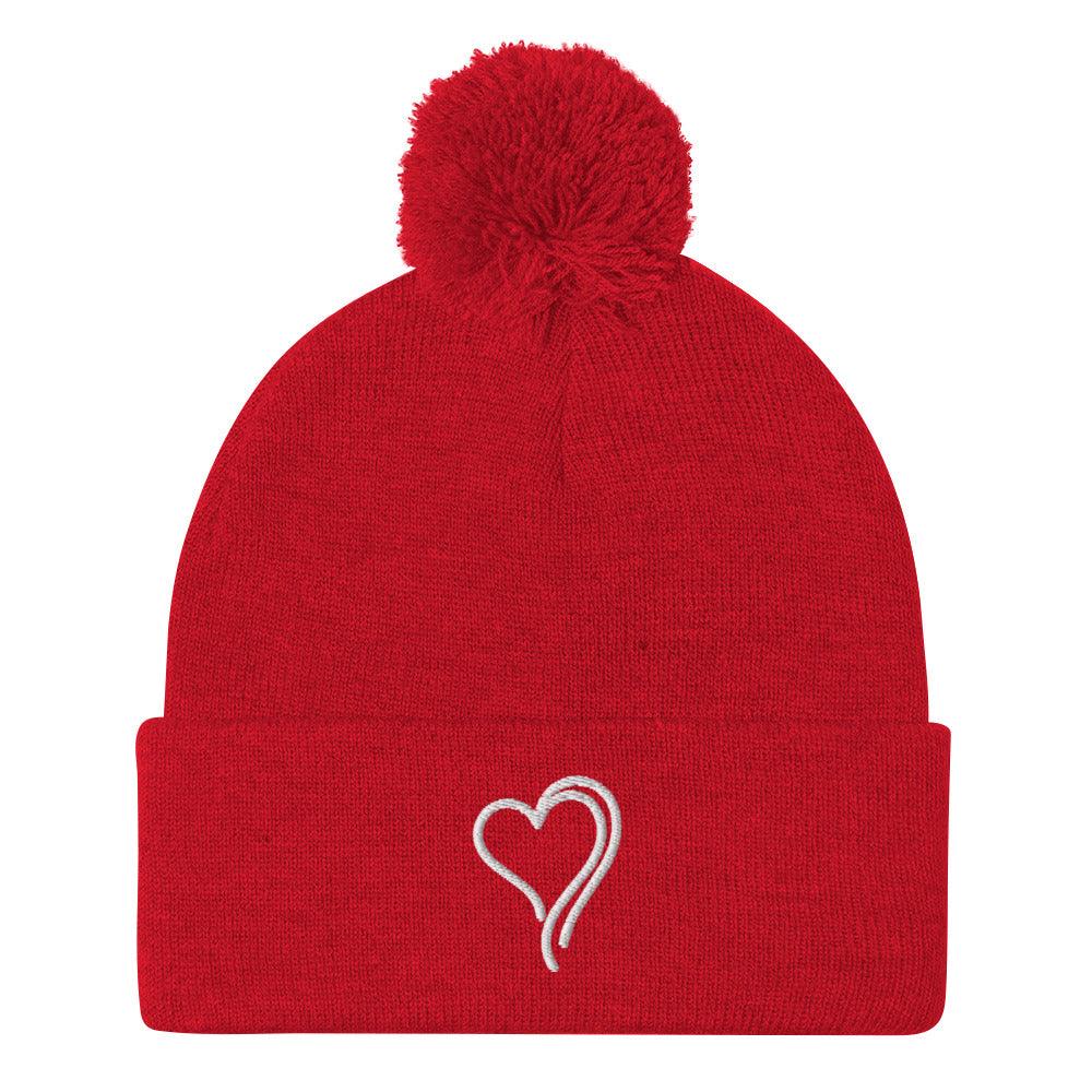 Women's Winter Pom Beanie | Bee Love | Pom Pom Bobble Hat Beanie.