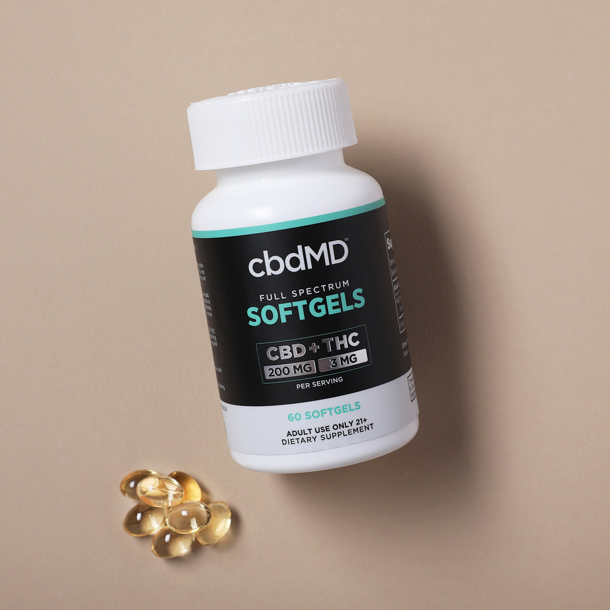 cbdMD Full Spectrum CBD Oil Softgels - 6000 mg (Per Bottle) | 60 Count