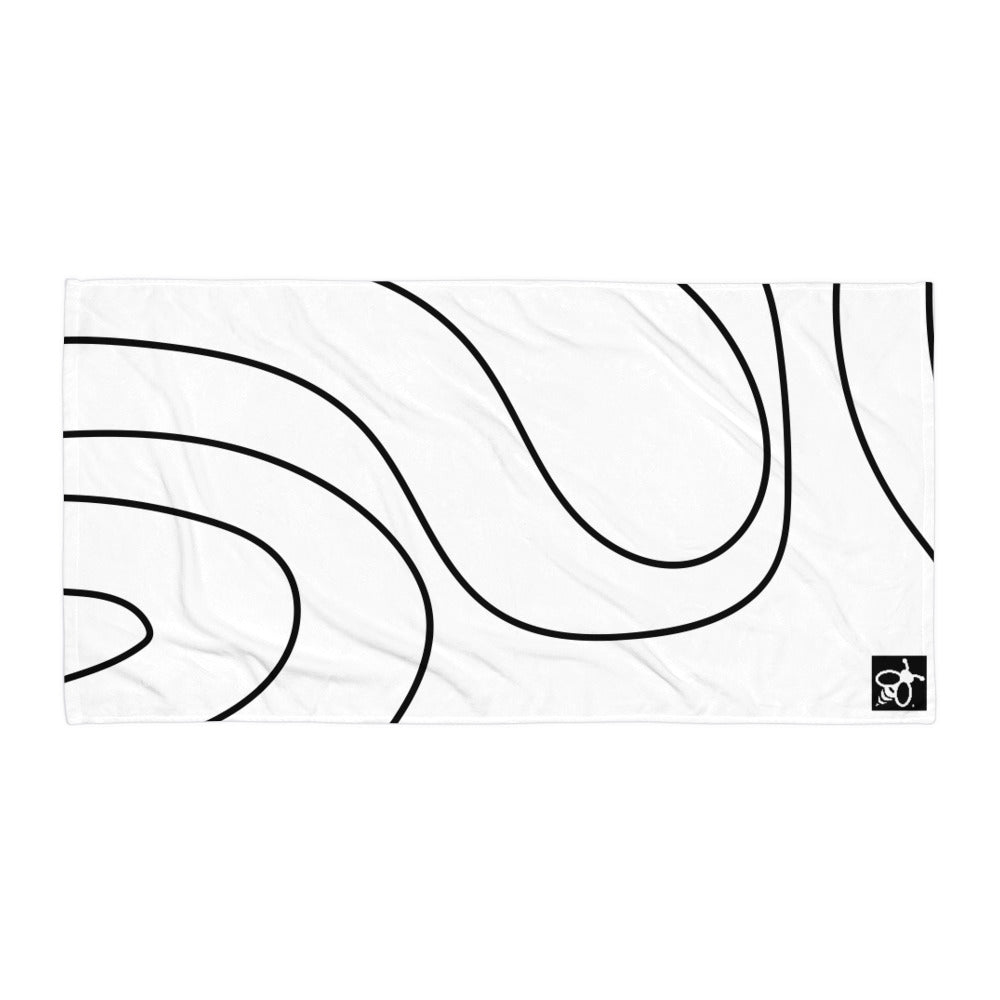 Beach and Pool Towel - Ultrasoft Lightweight Terry | Contemporary Black and White Design