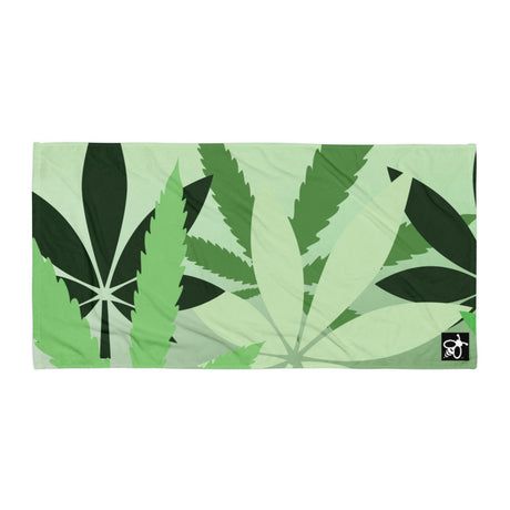 Beach & Pool Towel - Oversized | 420 Friendly Hemp Leaf Design on One Side