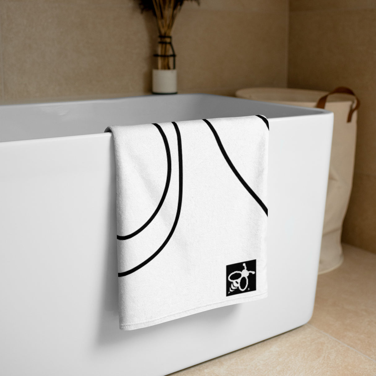 Beach and Pool Towel - Ultrasoft Lightweight Terry | Contemporary Black and White Design