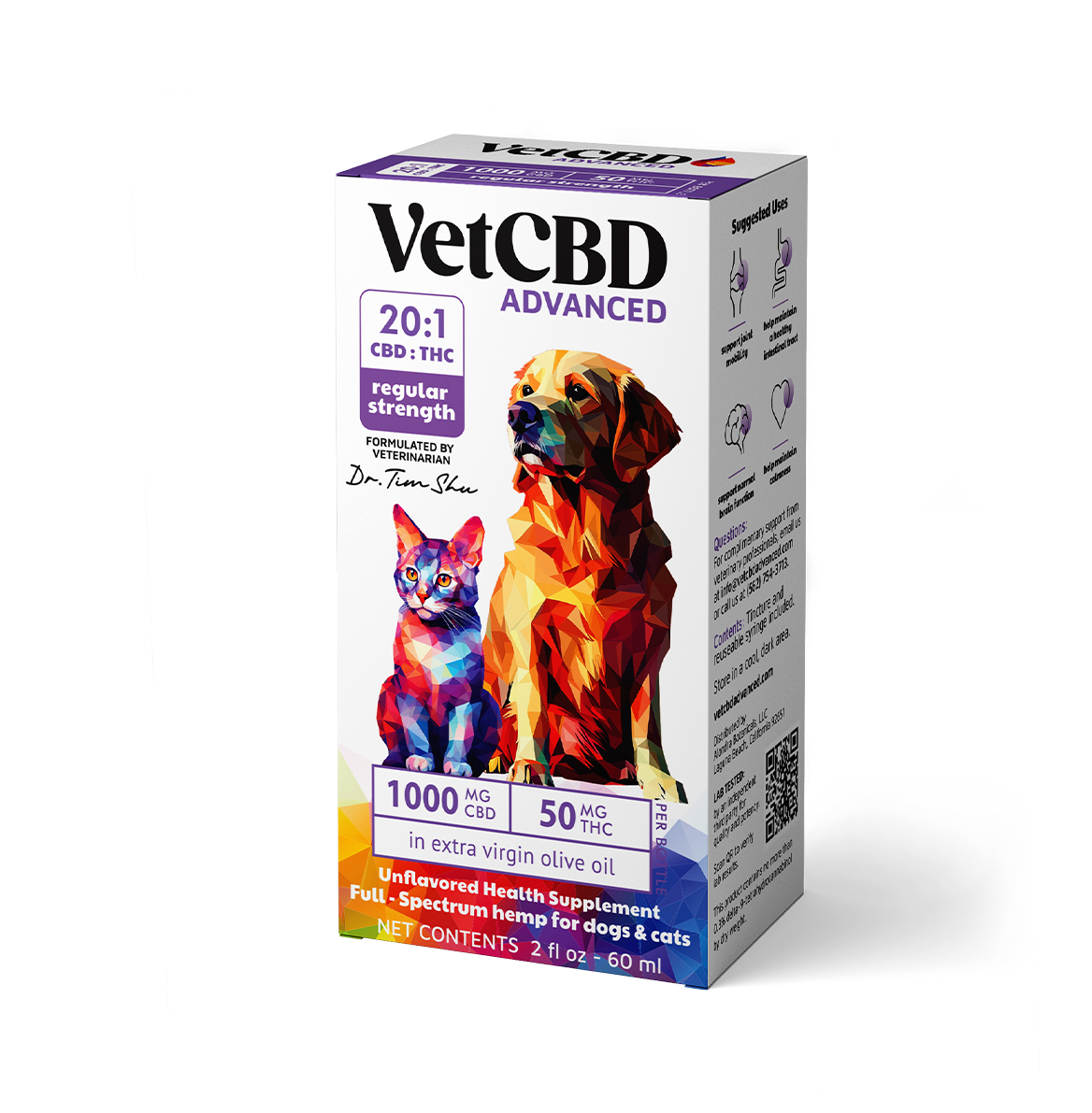 VetCBD Advanced Formula Tincture – CBD:THC for Dogs & Cats