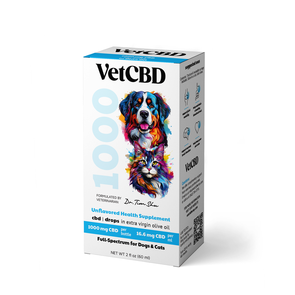 VetCBD Standard Formula Hemp Tincture - Full Spectrum CBD for Dogs And Cats