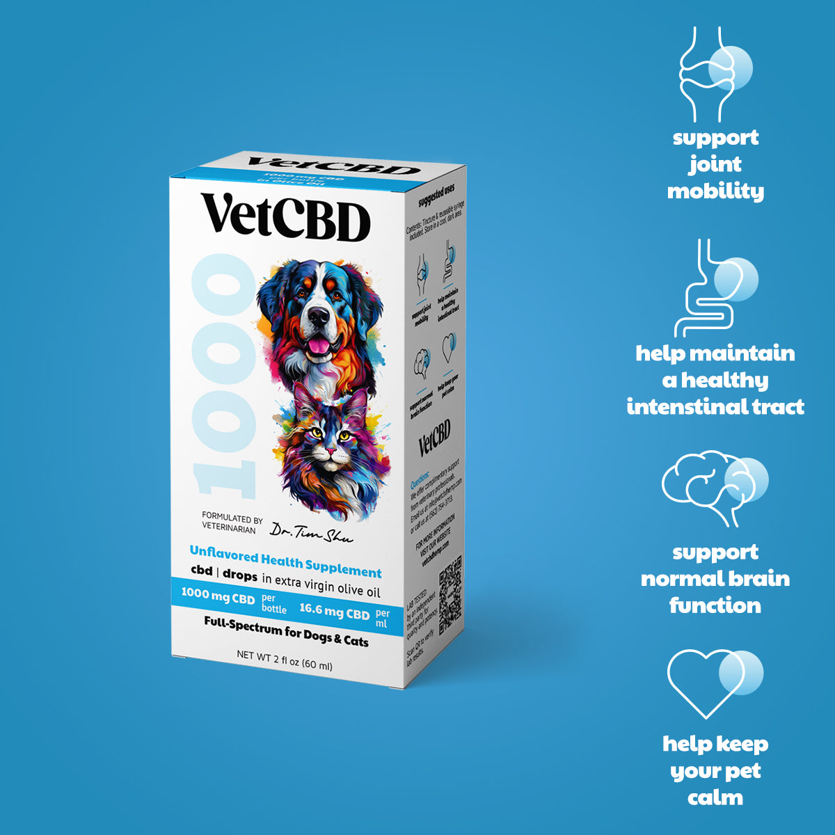 VetCBD Standard Formula Hemp Tincture - Full Spectrum CBD for Dogs And Cats