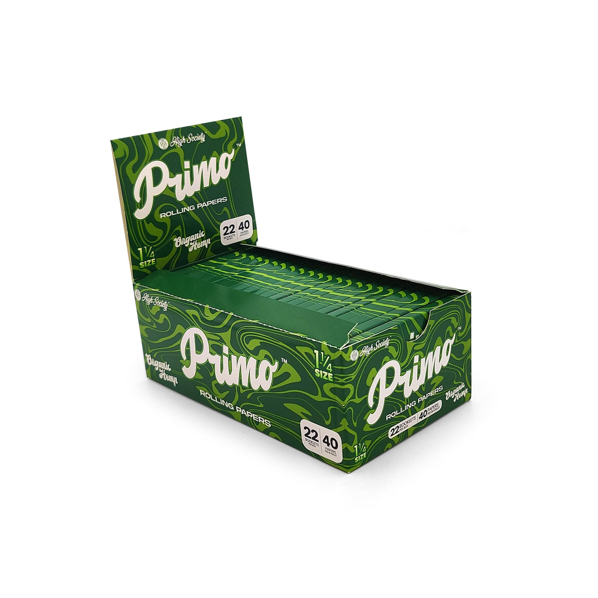 High Society Primo Organic Hemp Rolling Papers w/ Crutches - 1.25" (22 Packs)