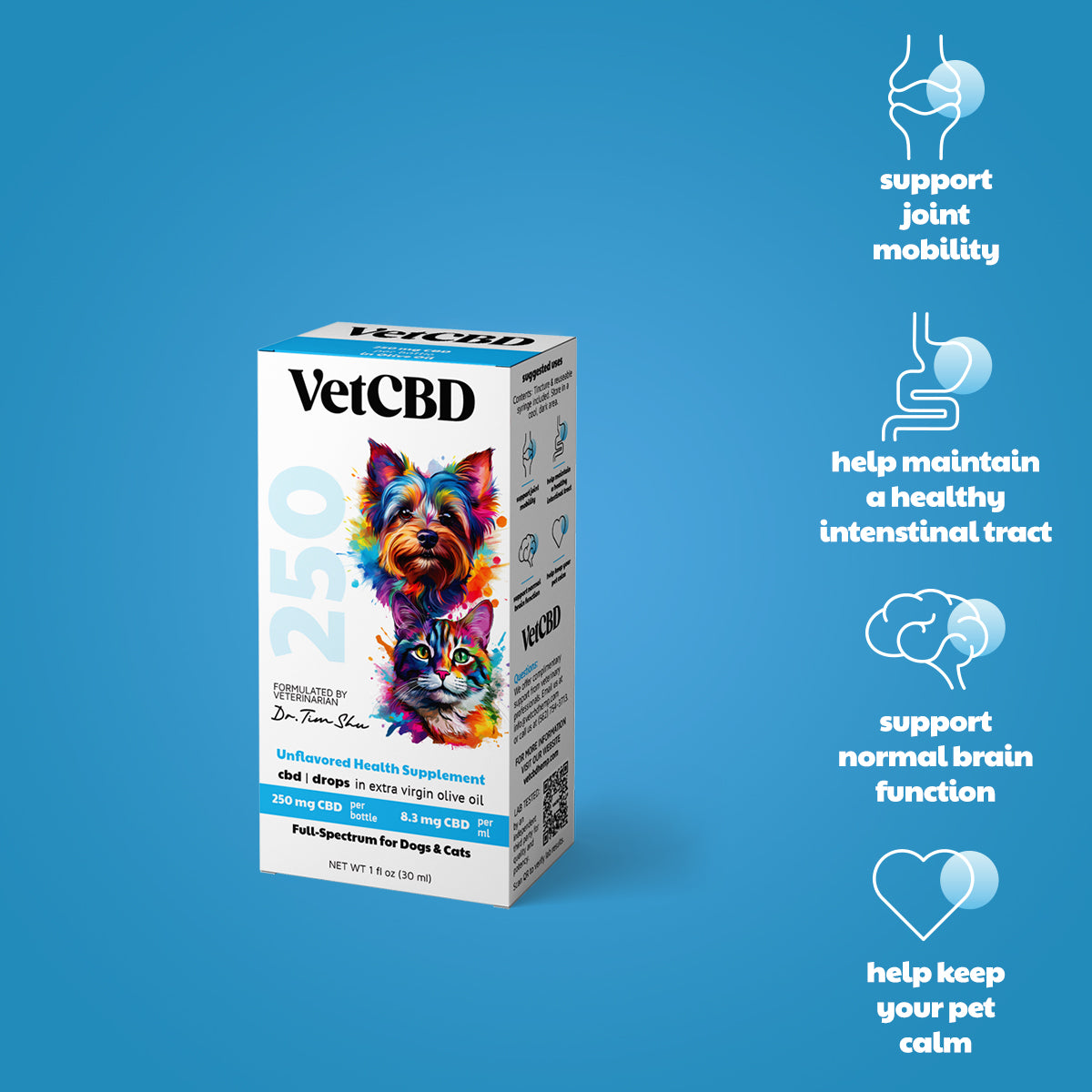 VetCBD Standard Formula Hemp Tincture - Full Spectrum CBD for Dogs And Cats