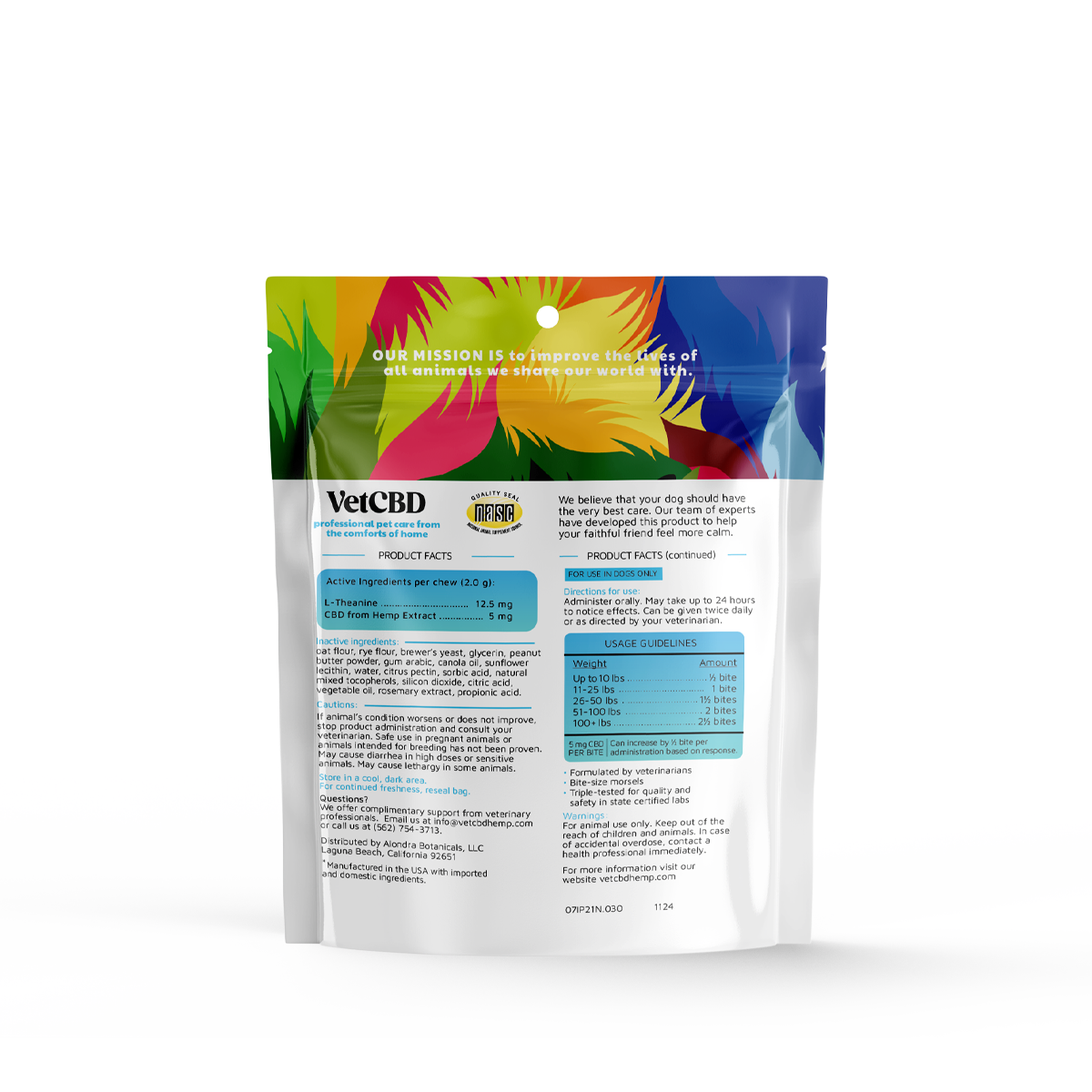 VetCBD Hemp Calming Soft Chews For Dogs - Peanut Butter | 5mg Per Treat (Broad Spectrum)