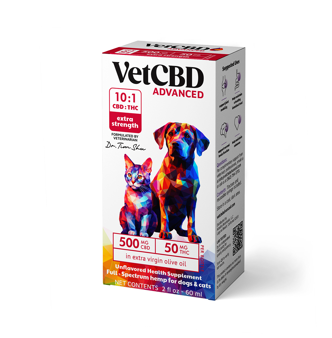 VetCBD Advanced Formula Tincture – CBD:THC for Dogs & Cats