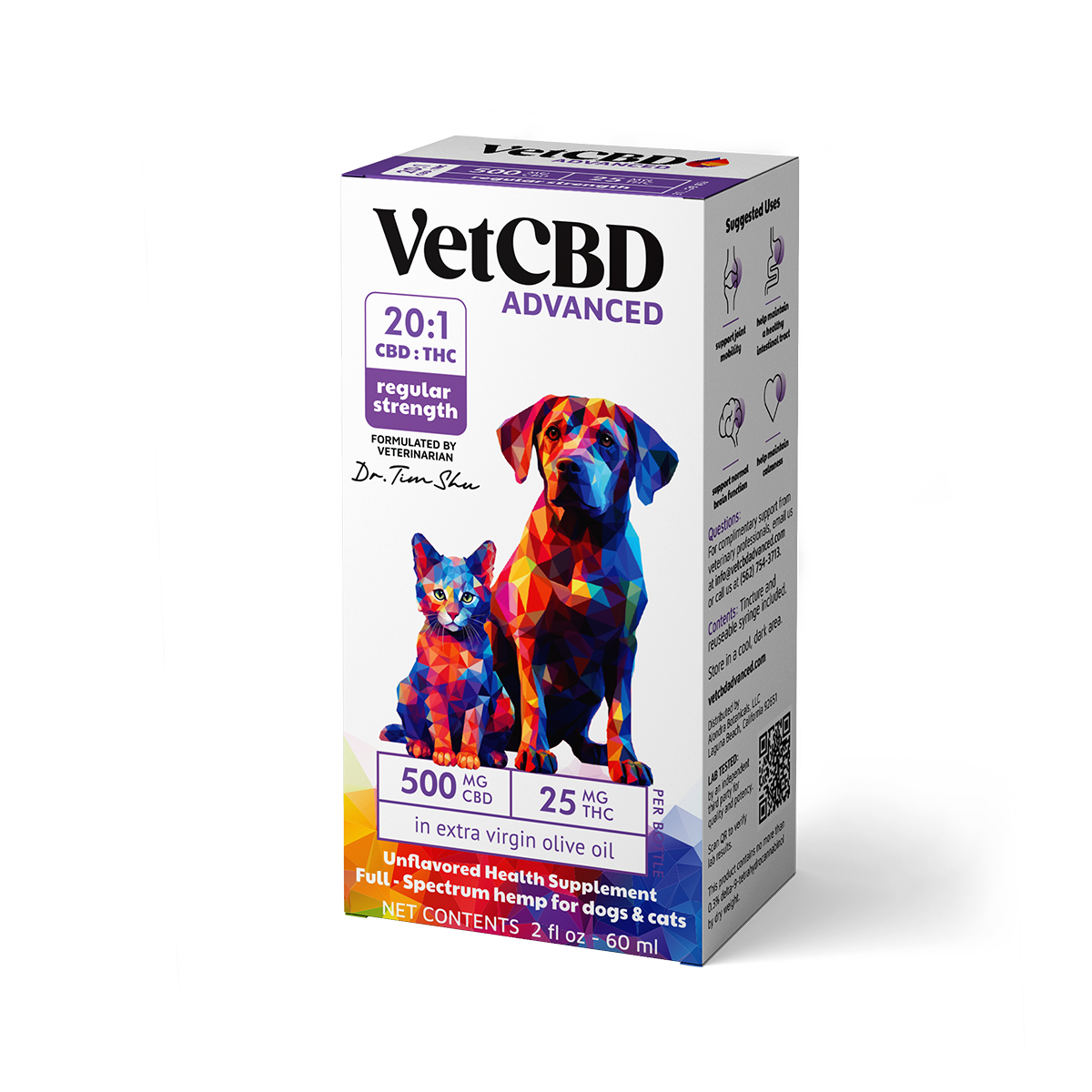 VetCBD Advanced Formula Tincture – CBD:THC for Dogs & Cats