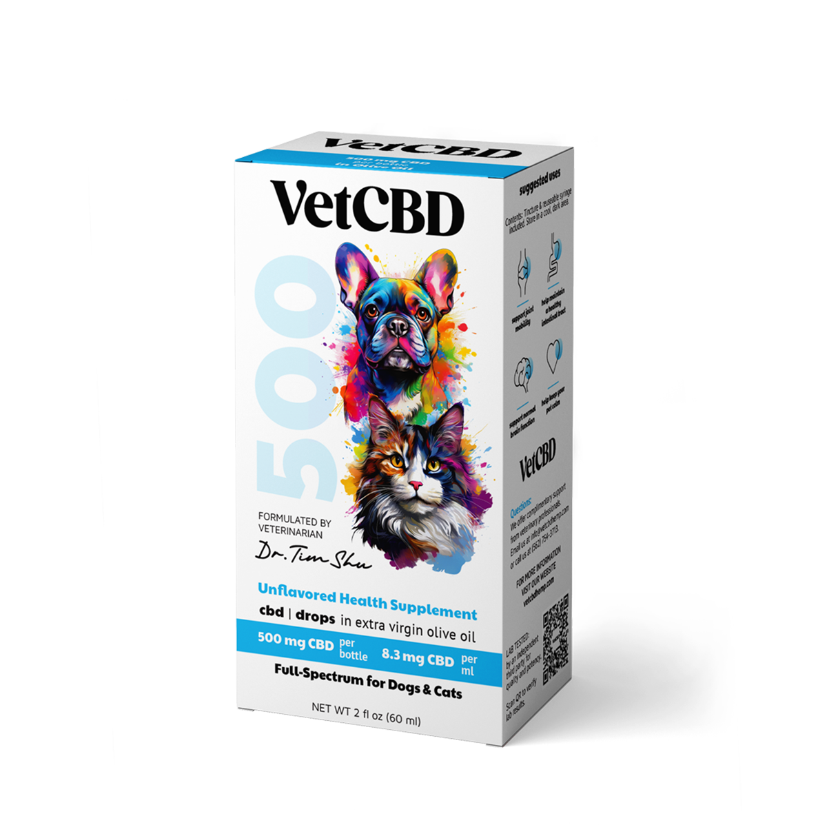 VetCBD Standard Formula Hemp Tincture - Full Spectrum CBD for Dogs And Cats
