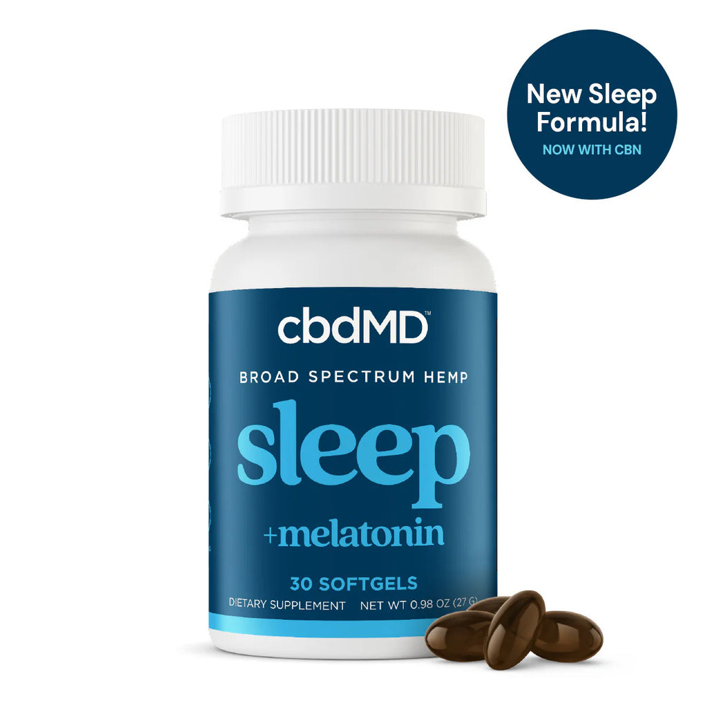 cbdMD Broad Spectrum CBD PM Softgel Capsules - 1500 mg (Per Bottle) | 30 Count
