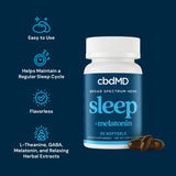 cbdMD Broad Spectrum CBD PM Softgel Capsules - 1500 mg (Per Bottle) | 30 Count